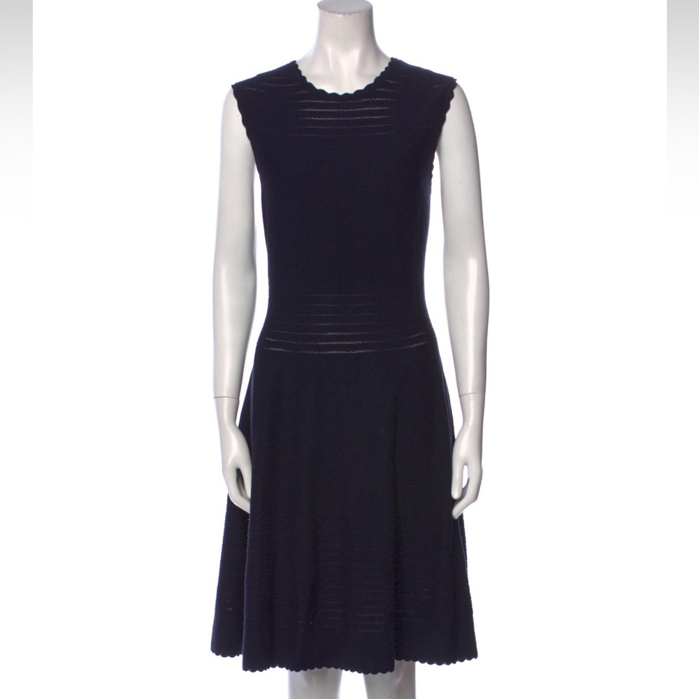 Carolina Herrera Navy blue knit dress